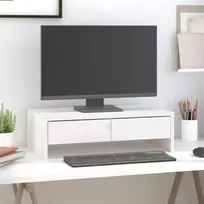 Laikiklis Monitoriaus stovas, baltas, 50x27x15cm, pušies medienos masyvas