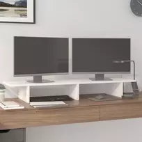 Laikiklis Monitoriaus stovas, baltas, 100x27x15cm, pušies masyvas