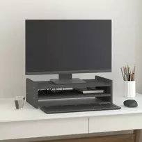 Laikiklis Monitoriaus stovas, pilkas, 50x27x15cm, pušies medienos masyvas