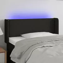 Galvūgalis su LED, juodos spalvos, 93x16x78/88cm, audinys