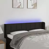 Galvūgalis su LED, juodos spalvos, 147x16x78/88cm, audinys