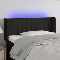 Galvūgalis su LED, juodos spalvos, 103x16x78/88cm, audinys