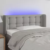 Galvūgalis su LED, šviesiai pilkas, 83x16x78/88cm, audinys