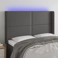 Galvūgalis su LED, pilkos spalvos, 147x16x118/128 cm