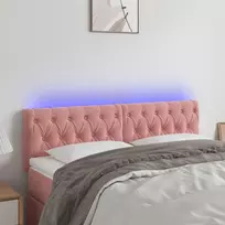 Galvūgalis su LED, rožinės spalvos, 160x7x78/88 cm, aksomas
