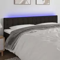 Galvūgalis su LED, juodos spalvos, 160x5x78/88cm, audinys