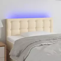 Galvūgalis su LED, kreminės spalvos, 80x5x78/88cm, audinys