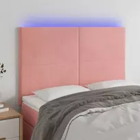 Galvūgalis su LED, rožinės spalvos, 144x5x118/128cm, aksomas