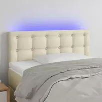 Galvūgalis su LED, kreminės spalvos, 80x5x78/88cm, dirbtinė oda
