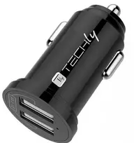 TECHLY Mini Car Charger 2 USB-A Ports 24W / 4.8A Juodas