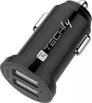 TECHLY Mini Car Charger 2 USB-A Prievadai 12W / 2.4A Juodas