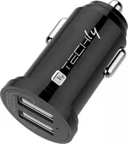 TECHLY Mini Car Charger 2 USB-A Prievadai 17W/3.4A Juodas