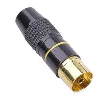 Cabletech Išmaniojo (Smart TV) ir televizoriaus priedas kabelio tv antenos lizdas, metalinis, juodas