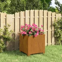 Lovelis su kojelėmis, rūdžių, 32x30x33cm, Corten plienas