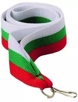 Tryumf Kaspinas 22 mm - balta, žalia ir raudona