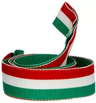 Detal Kaspinas 20 mm - Žalia - Balta - Raudona