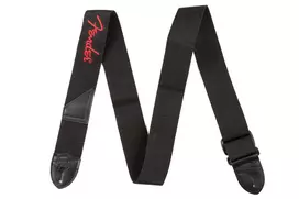 Gitaros diržas Fender red logo poly strap, juodas