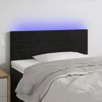 Galvūgalis su LED, juodos spalvos, 100x5x78/88cm, aksomas