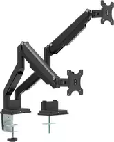 „InLine®“ stalinis laikiklis su keltuvu ir USB 3.0, kilnojamas, dviem ekranams iki 81 cm (32 colių) maks. 9kg