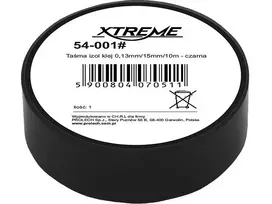 54-001# Xtreme Lipni izoliacinė juosta 0.13mm 15mm 10m - juoda