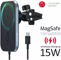 Swissten Magsafe Air Vent automobilio laikiklis su 15 W belaidžiu įkrovimu