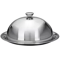 Excellent Housewares Serviravimo padėklas su dangčiu plieninė 26 cm