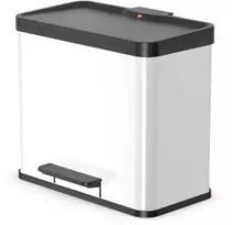 Hailo Šiukšliadėžė su pedalu Oko Duo Plus, balta, 17l+9l, L dydžio