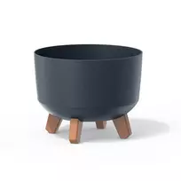 Prosperplast Doniczka „Gracia Standard Eco Wood DGRL240W“ antracito spalvos ekologiškas gėlių vazonas