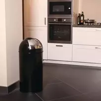 EKO Šiukšliadėžė su paspaudžiamu dangčiu, juodos spalvos, 40l
