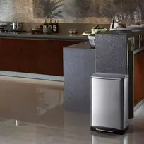 EKO Šiukšliadėžė su pedalu E-Cube, matinės sidabrinės spalvos, 40l
