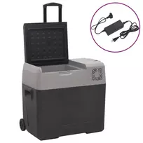 Šaltdėžė su ratukais ir adapteriu, juoda ir pilka, 30l, PP