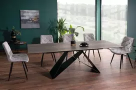 Signal Meble Valgomojo komplektas - Stalas WESTIN 160 CERAMIC + Kėdės RALPH VELVET