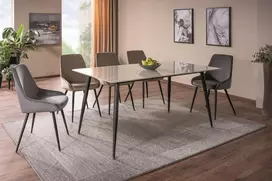 Signal Meble Valgomojo komplektas - Stalas RION 160 + Kėdės COBE VELVET