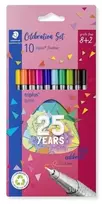 Staedtler Fineliner triplus 8 + 2 Celebration-Set Grubość linii: 0,3 mm trójkątny DRY SAFE sortowane w żółtym - 1 vnt. (334 BK10TA)