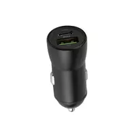 TelForceone Maxlife MXCC-04 PD QC automobilinis įkroviklis 1x USB-C 1x USB 20W juodas
