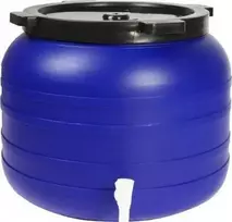 100L APVALINĖ PLASTIKINĖ STATINĖ SU čiaupu
