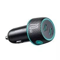 Automobilinis įkroviklis Joyroom CCN02, 2x USB-C PD 70W (juodas)