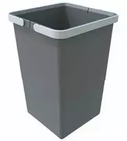 Elletipi MEDIUM 12 L Plastikinis krepšelis su rankenomis pilkos spalvos