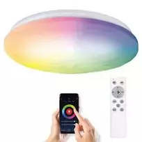 Solight LED išmanusis lubų šviestuvas Wave, 30W, 2300lm, wifi, RGB + CCT, nuotolinio valdymo pultas