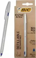 Bic Cristal Re 'new Metal Pen Mėlyna + 2 užtaisai (405477)