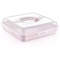 Pink Rožinė Torto indas-vakarėlių liokajus 34,5x34,5x10,5 cm, šiaurietiška rožinė