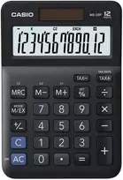 Casio Calculator MS 20 F, juoda, stalinis su PVM apskaičiavimu, 12 vietų