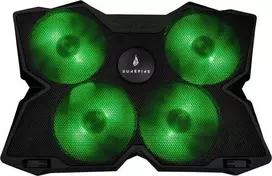 Nešiojamojo kompiuterio aušinimo padėklas, Bora, šviečiantys ventiliatoriai, juoda, SureFire, 4 ventiliatoriai