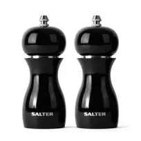 Salter 7613 BKXRA blizgūs druskos ir pipirų malūnėliai, juodi