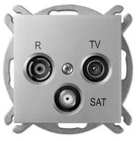Elektro Plast Nasielsk 1453-56 Sentia Lizdas antenos RD/TV/SAT end sidabrinė polish 1453-56