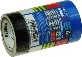 Dedra Taśma PVC elektros izoliacinės juostos mišinys, 19 mm x 3 m, 6 vnt. rinkinys