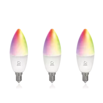 Išmanioji lemputė DELTACO SMART HOME LED, 3 vnt. pakuotėje, E14, WiFI 2.4GHz, 5W, 470lm, reguliuojama, 2700K-6500K, 220-240V, RGB / SH-LE14RGB-3P
