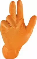 Vienkartinės nitrilinės pirštinės Grippaz 246OR, 50 vnt dėžėje, 0,15mm storis, oranžinės, 10/XL