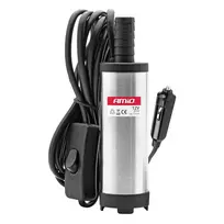 Panardinamoji elektrinė dyzelinio kuro siurbimo pompa 38mm 12V su automobilio uždegimo lizdo adapteriu AMIO-03242