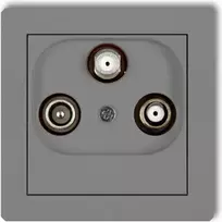 Karlik Elektrotechnik 27DGSN DECO antenos lizdas 2 išėjimai SAT + TV matinės pilkos spalvos 27DGSN